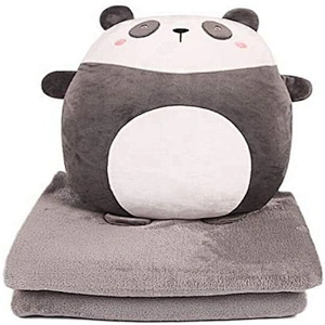 super soft fur throw with double baby toys blanket with plush toy