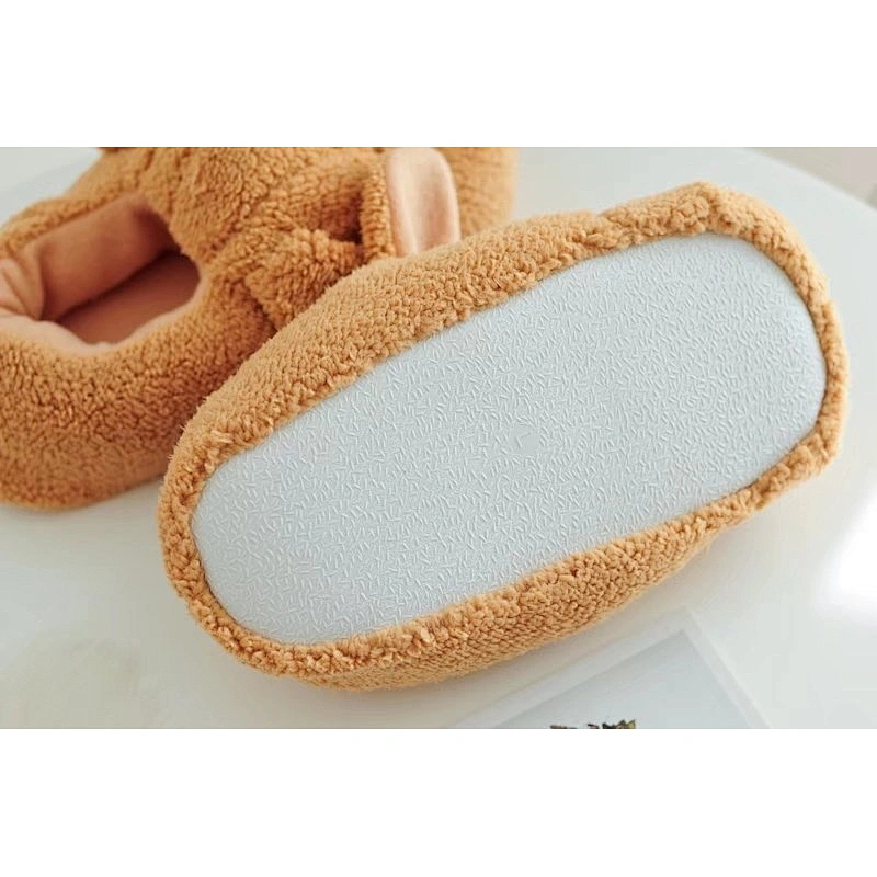 Wholesale Indoor Customized Winter warm kids stuffed dog plush slipper shoes
