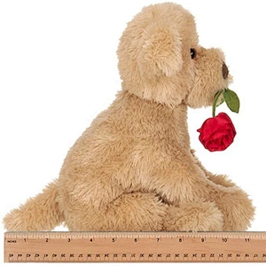 plush toys stuffed dog with rose valentines teddy
