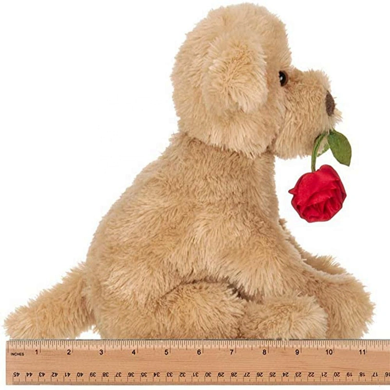 plush toys stuffed dog with rose valentines teddy