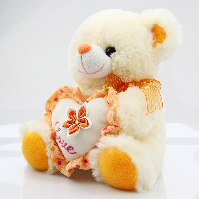 Lovely soft stuffed teddy bear holding heart valentine gift plush bear toy