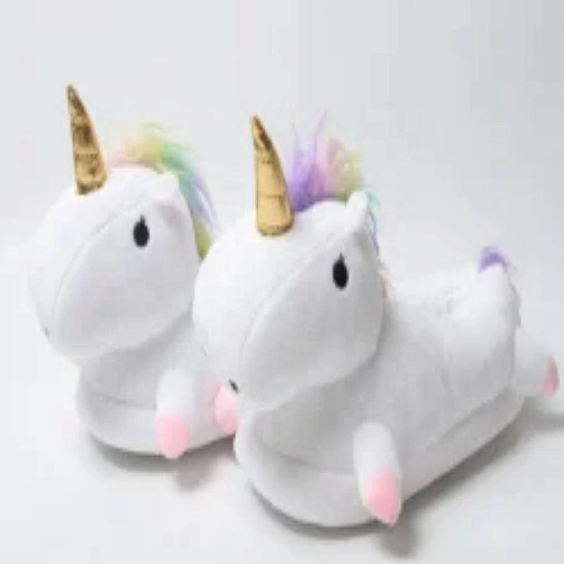 wholesale peluches soft toy plush slippers unicorn