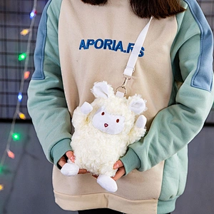 Popular Promotional sheep llama shaped plush bag