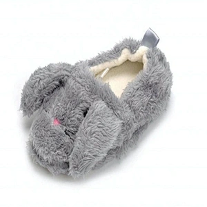 Grey fluffy cute bunny rabbit toy slipper wholesale China supplier