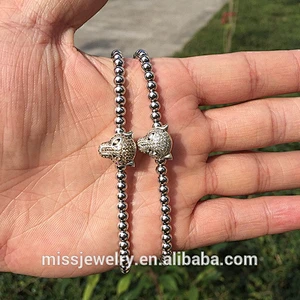 Miss jewelry custom handmade adjustable 925 italian silver bracelet, leopard head bracelet
