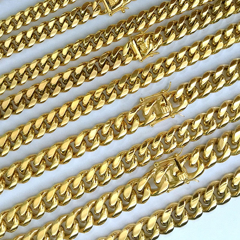 14k Gold Heavy Chain Miami Cuban Link Mens