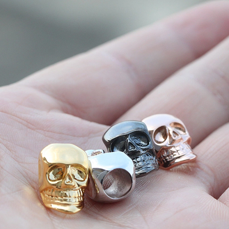 Miss Jewelry Supply Wholesale Charm Custom Metal Beads, 14K Gold 925 Sterling Silver Skull Bead