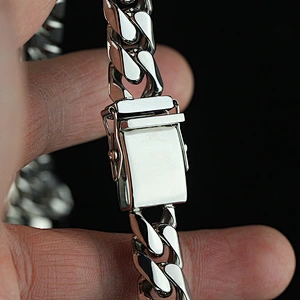 316l Stainless Steel White 18k Gold Plated Chain Necklaces Hip Hop Mens