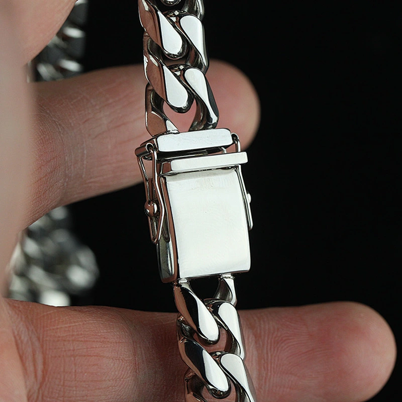 316l Stainless Steel White 18k Gold Plated Chain Necklaces Hip Hop Mens