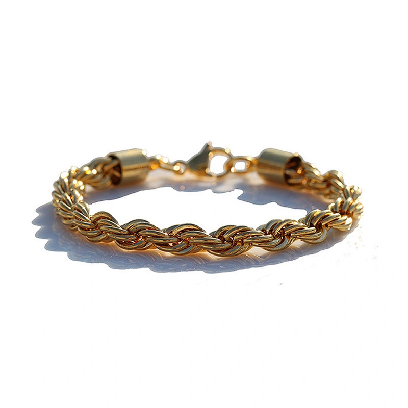 Miss Jewelry Ladies rope chain braided bracelet gold tone vogue design