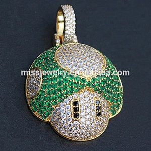Miss Jewelry Designer Latest Custom Diamond Iced Out Gold Men Hip Hop Jewelry Mushroom Pendant