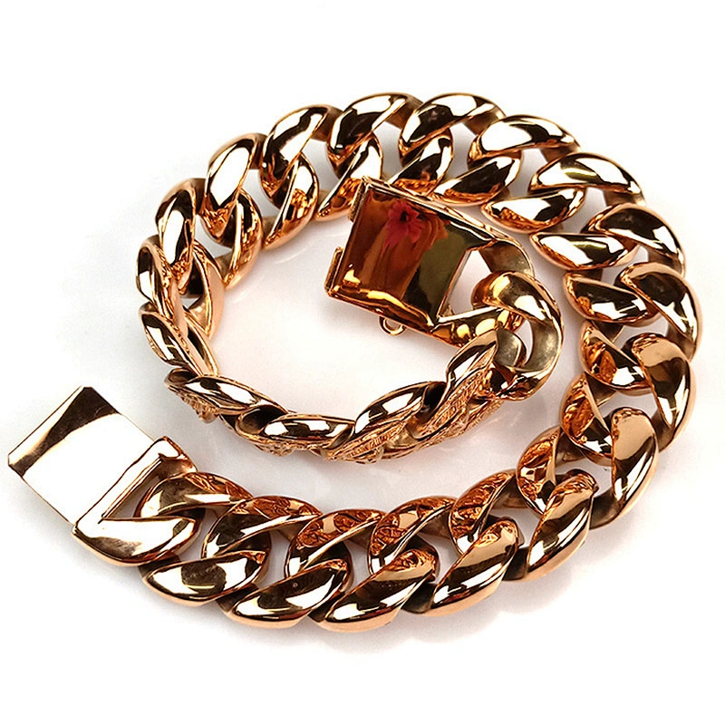 Stainless Steel Dog Collar Cuban Link Chain Dog Training