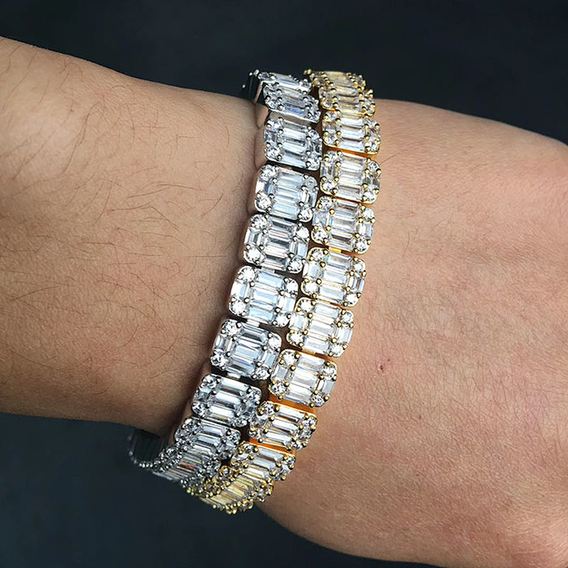 Miss Jewelry Golden Supplier Cubic Zirconia Men Bracelets, Gold Plated Iced Out Bracelet
