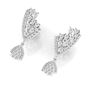 Miss Jewelry 925 Sterling Silver Jewelry Gold Plated CZ Diamond Stud Earrings