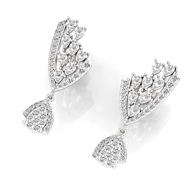 Miss Jewelry 925 Sterling Silver Jewelry Gold Plated CZ Diamond Stud Earrings