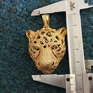Newest Hip Hop Leopard Head silver gold plated simple pendant design