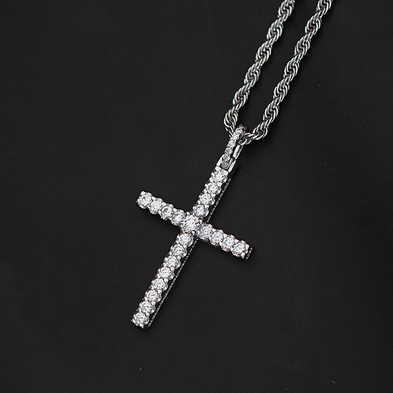 Custom Jewelry Cross Pendant Sterling With Gold Diamond