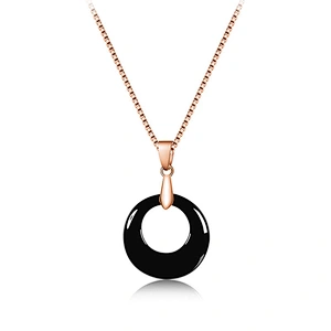 2019 Fashion jewelry black and white ceramic pendant necklace