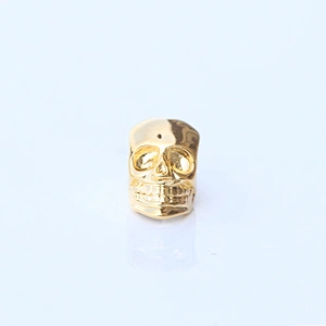 Miss Jewelry Supply Wholesale Charm Custom Metal Beads, 14K Gold 925 Sterling Silver Skull Bead