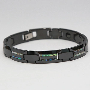 OEM design health therapy mens black ceramic bracelet