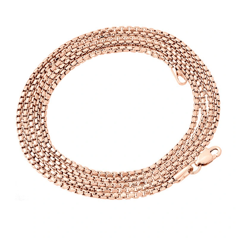 Wholesale high quality gold layered square link chain necklace with lobster clasp