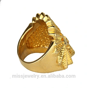 India chief skull fancy gold ring designs, gold finger rings design for men with price