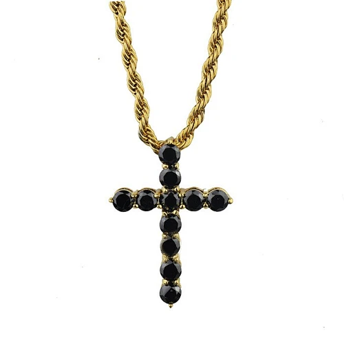 Latest fashionable micro pave cz diamond sterling silver cross pendant