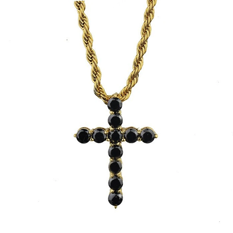 Latest fashionable micro pave cz diamond sterling silver cross pendant