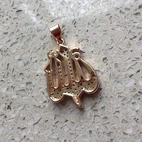 Saudi sterling silver gold plated allah pendant, muslim gold pendant gold allah pendants