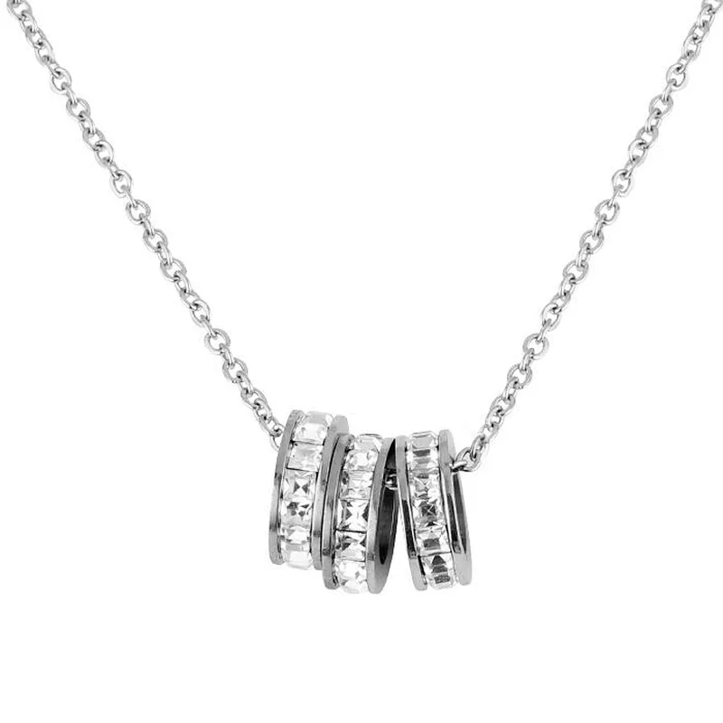 Miss Jewelry Cheap 10mm 316l Stainless Steel 10 Gram Gold CZ Necklace Designs for Women And Girls