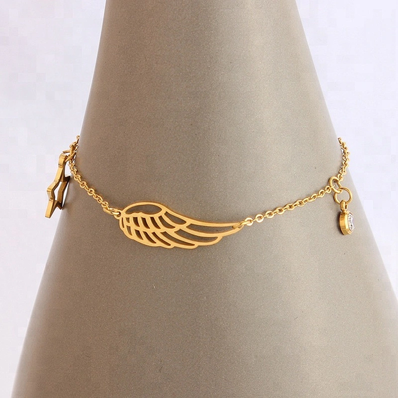 Miss Jewelry Fashion New Design Gold Feather Bracelet Luxury Jewelry Women