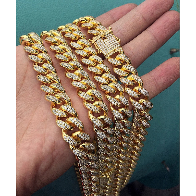 Design Gold Cuban Link Chain Diamond for Men