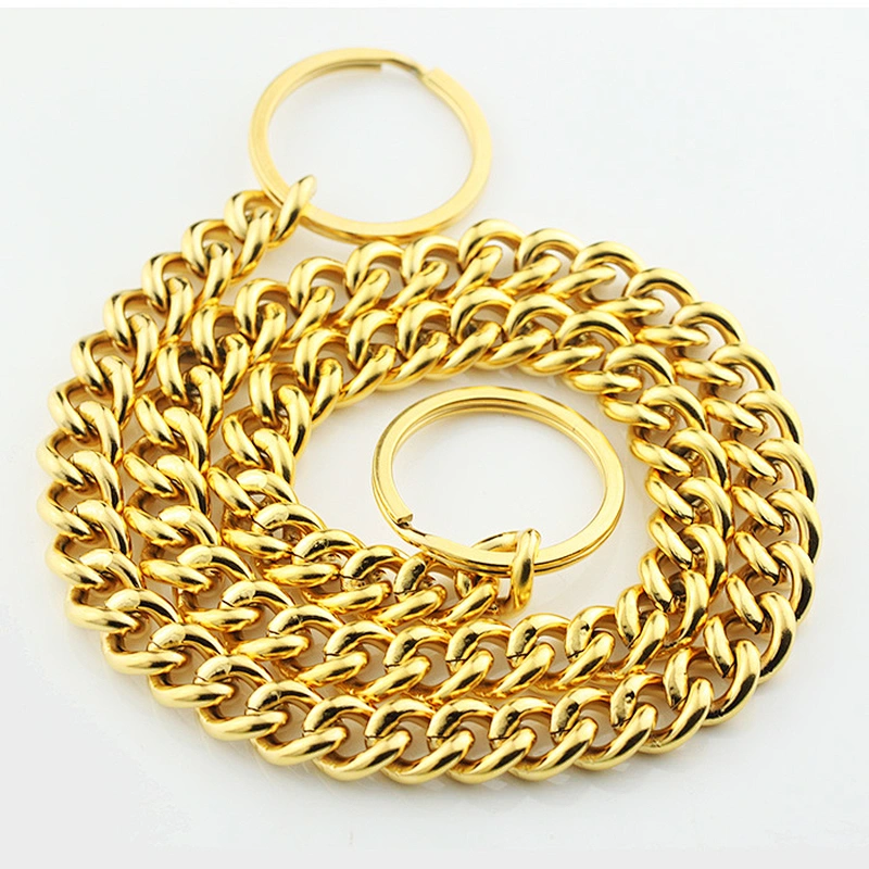 Wholesale Custom Private Label Stainless Steel Gold Chain Link Dog Collars