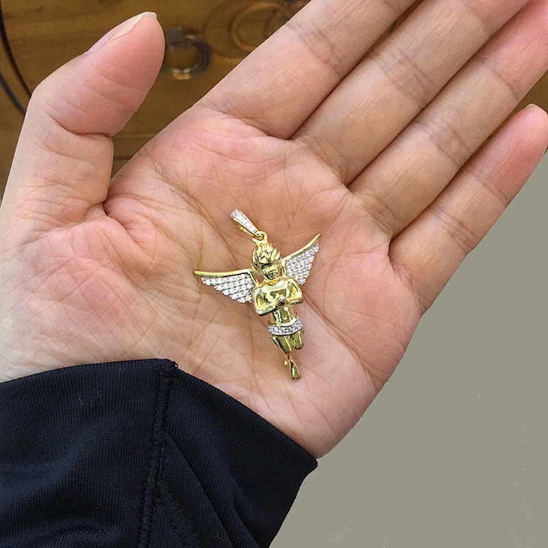 Miss Jewelry 18k gold micro angel piece necklace, silver angels models jewelry
