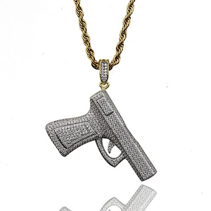 Gold Plated Gun Necklace Jewelries Pendant
