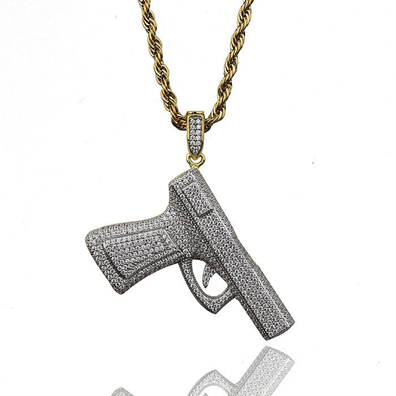 Gold Plated Gun Necklace Jewelries Pendant