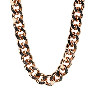 Miss Jewelry Stainless Steel Gold 18k Cuban Chain Necklace