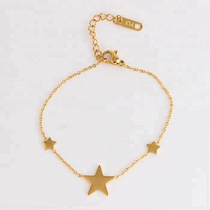 New Micro Jewellery Drop Star Bracelet Steel Diamond Models in Gold