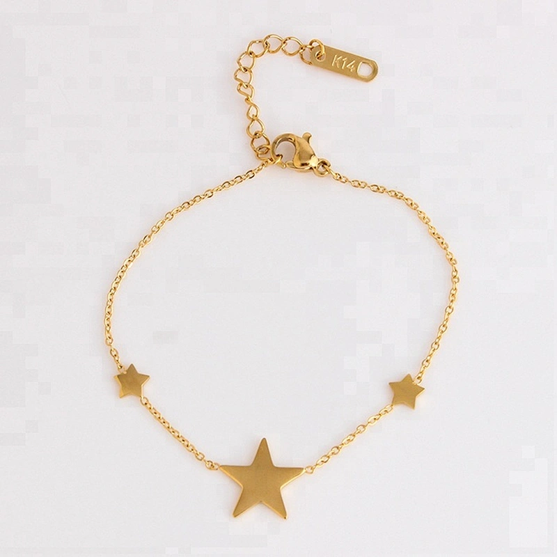 New Micro Jewellery Drop Star Bracelet Steel Diamond Models in Gold