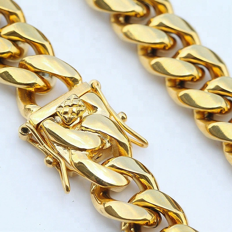 Miss Jewelry 14k 10mm 16mm 18mm 16mm 24mm Gold Micro Pave Brass CZ Miami Cuban Chain Necklace