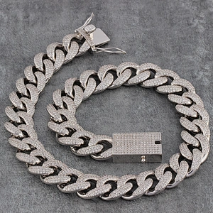 18mm 14k Gold CZ Cuban Link Chain Solid
