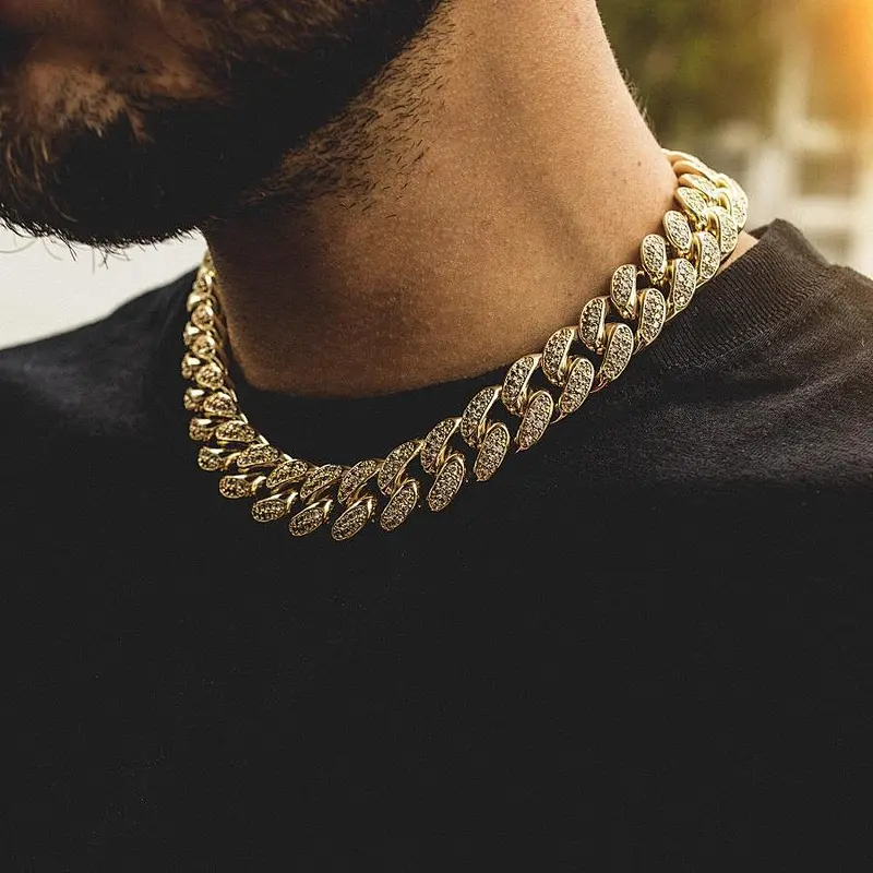 Missjewelry CZ Micro Paved Iced Out Cuban Link Hip Hop Chain Men Necklace