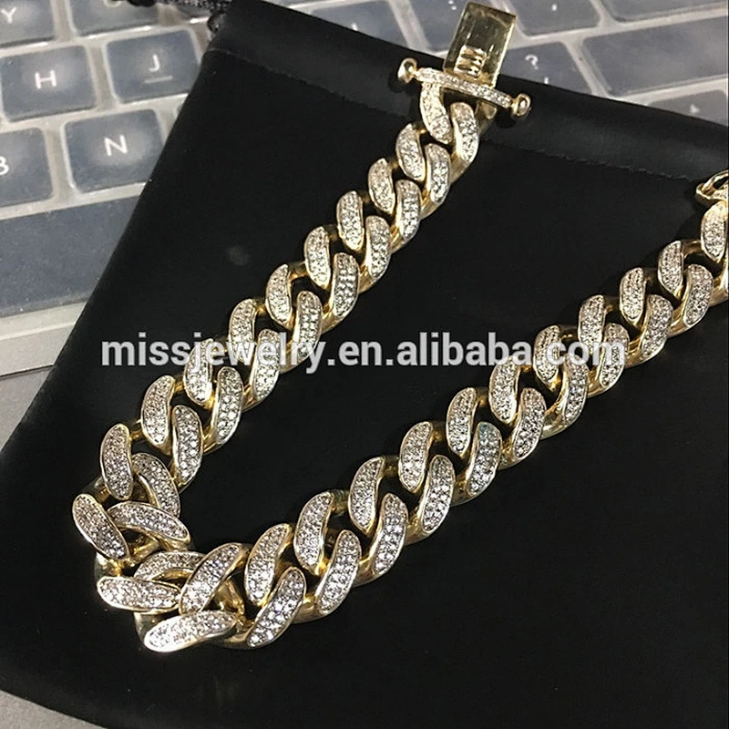 Missjewelry CZ Micro Paved Iced Out Cuban Link Hip Hop Chain Men Necklace