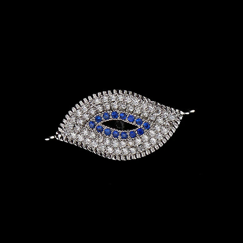 Hip hop bracelet accessories 18k gold iced out AAA cz metal charm, diamond devil eye charm