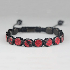 Wholesale Exotic Genuine Stingray Leather Beads Bracelet Mens Jewellery