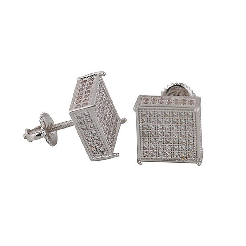Fashion 925 sterling silver jewelry wholesale micro pave diamond earrings studs