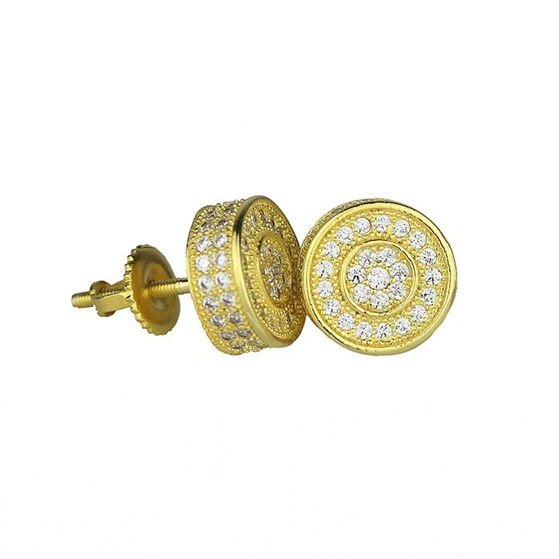 Hip hop fancy design saudi gold jewelry earring for men, model of gold earring MJCE042