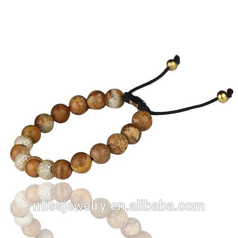 Missjewelry wholesale men's homemade religious bead bracelets gemstone bead stretch bracelets