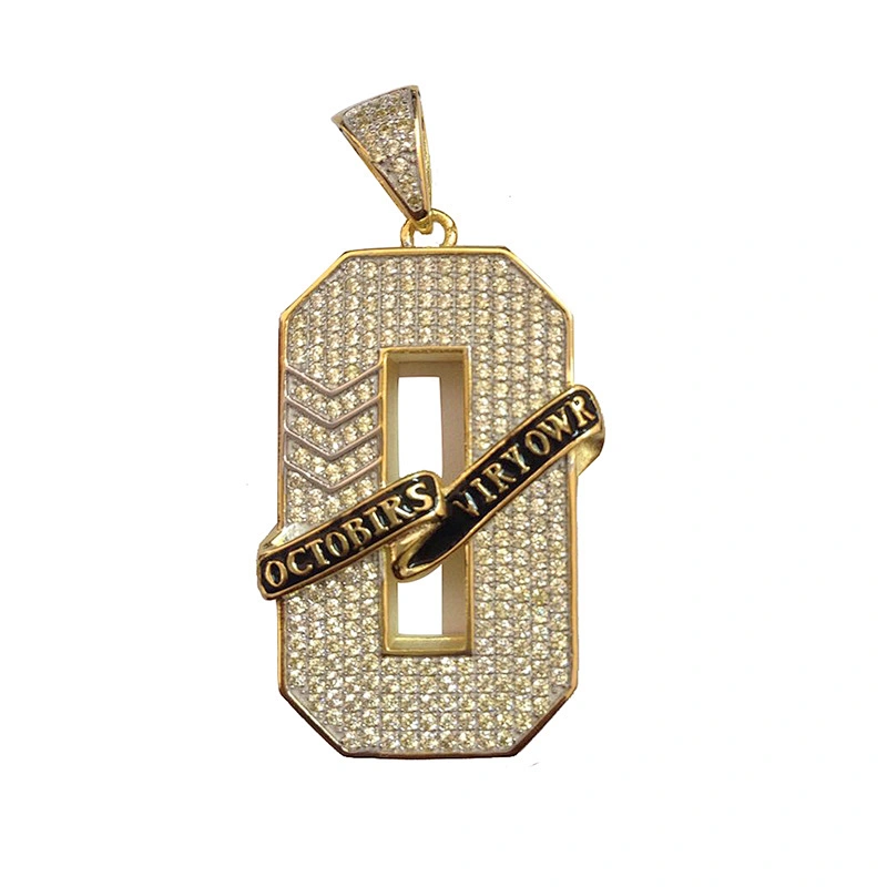 Miss Jewelry Zircon Gold Custom Sterling Silver Cage Dog Tag Pendants for Men MJHP028