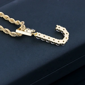 Missjewelry High Quality New Design Diamond Letters Pendant Necklace Hip Hop Mens